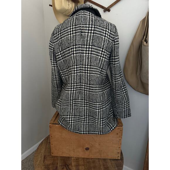 Talbots wool blazer jacket black white houndstooth 12 - Picture 5 of 8